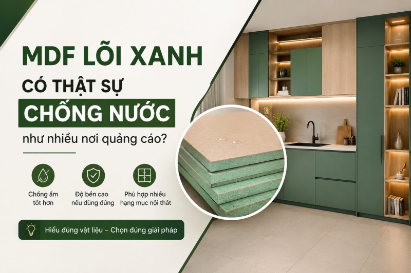 MDF LÕI XANH CÓ THẬT SỰ “CHỐNG NƯỚC” NHƯ NHIỀU NƠI QUẢNG CÁO?