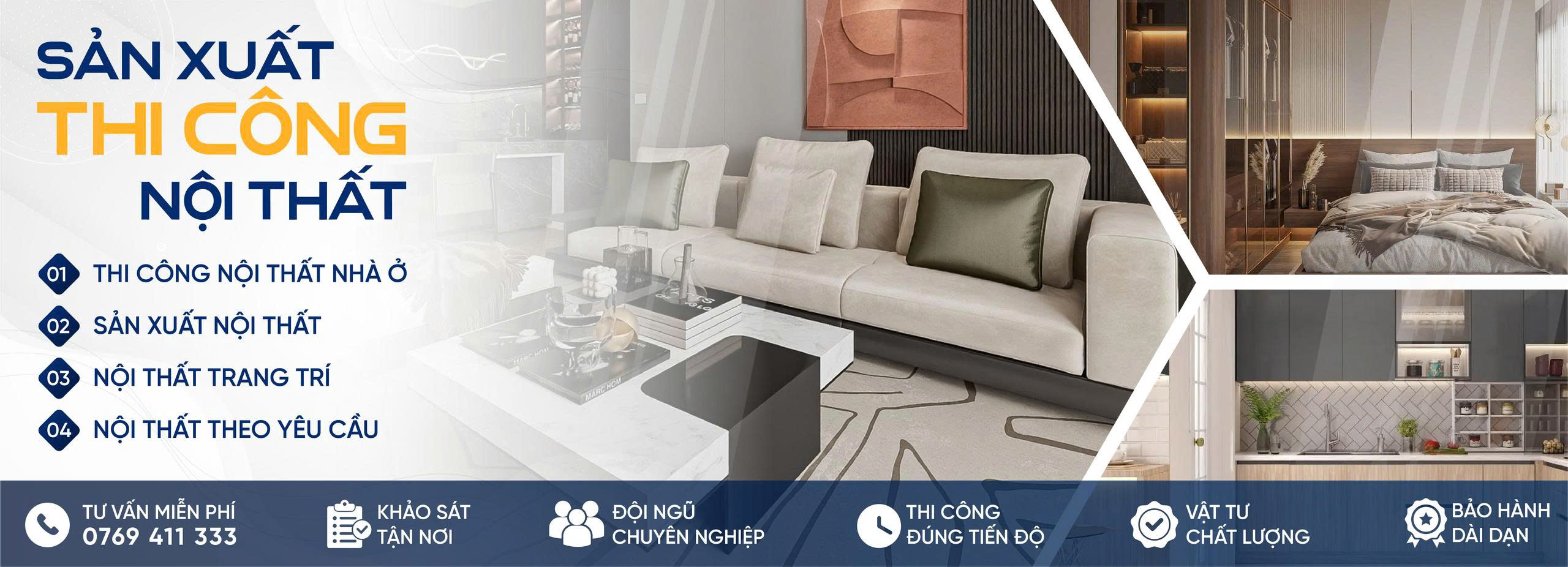 SẢN XUẤT VÀ THI CÔNG NỘI THẤT