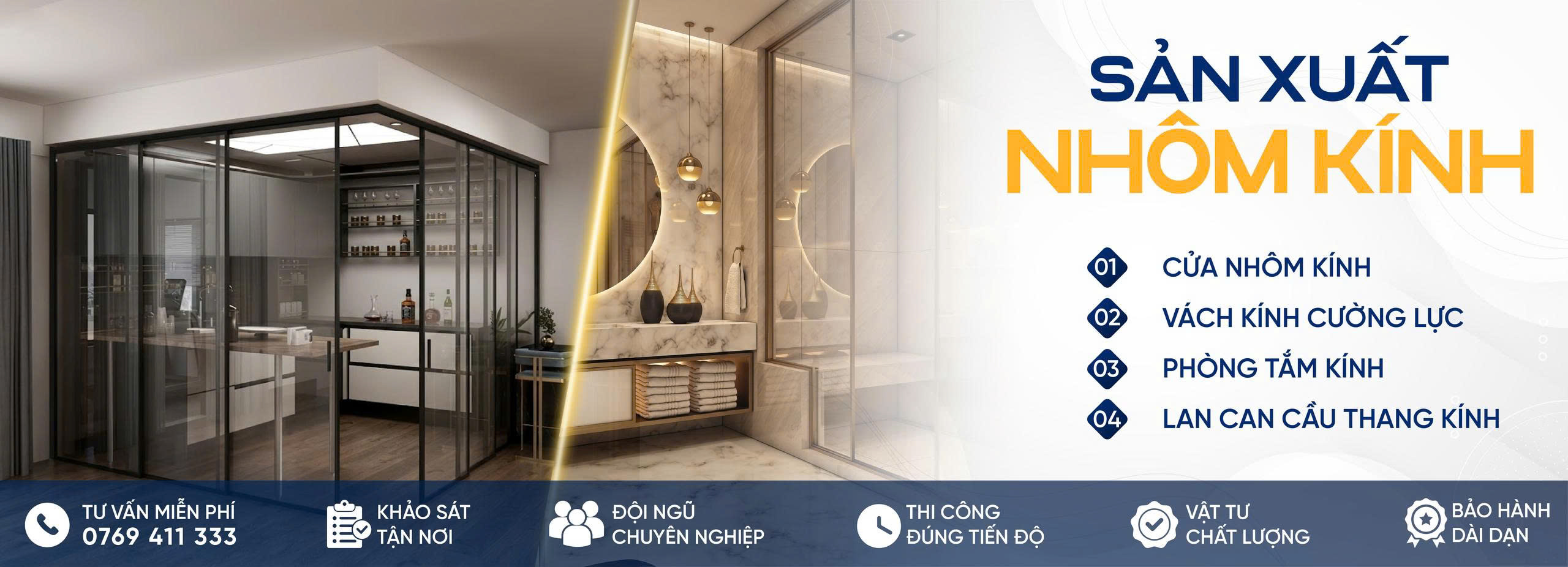 SẢN XUẤT – THI CÔNG NHÔM KÍNH